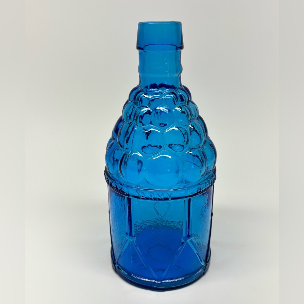 Vintage Wheaton McGivers American Army Bitters Bottle Blue Embossed 7 1/2"